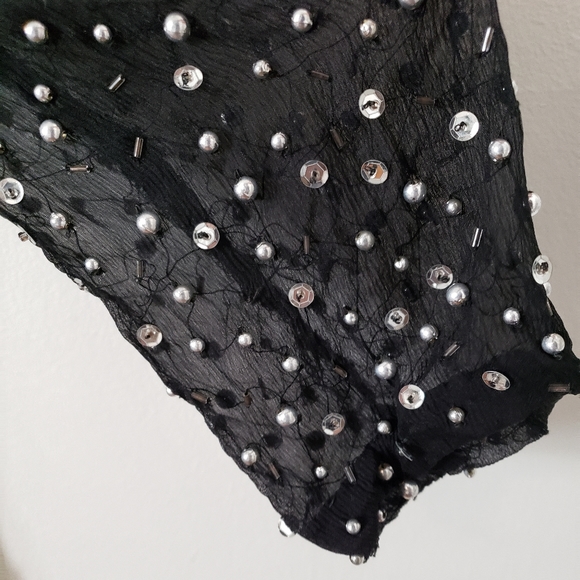 Vintage 1980s Silk Beaded Shift Dress - Picture 9 of 15